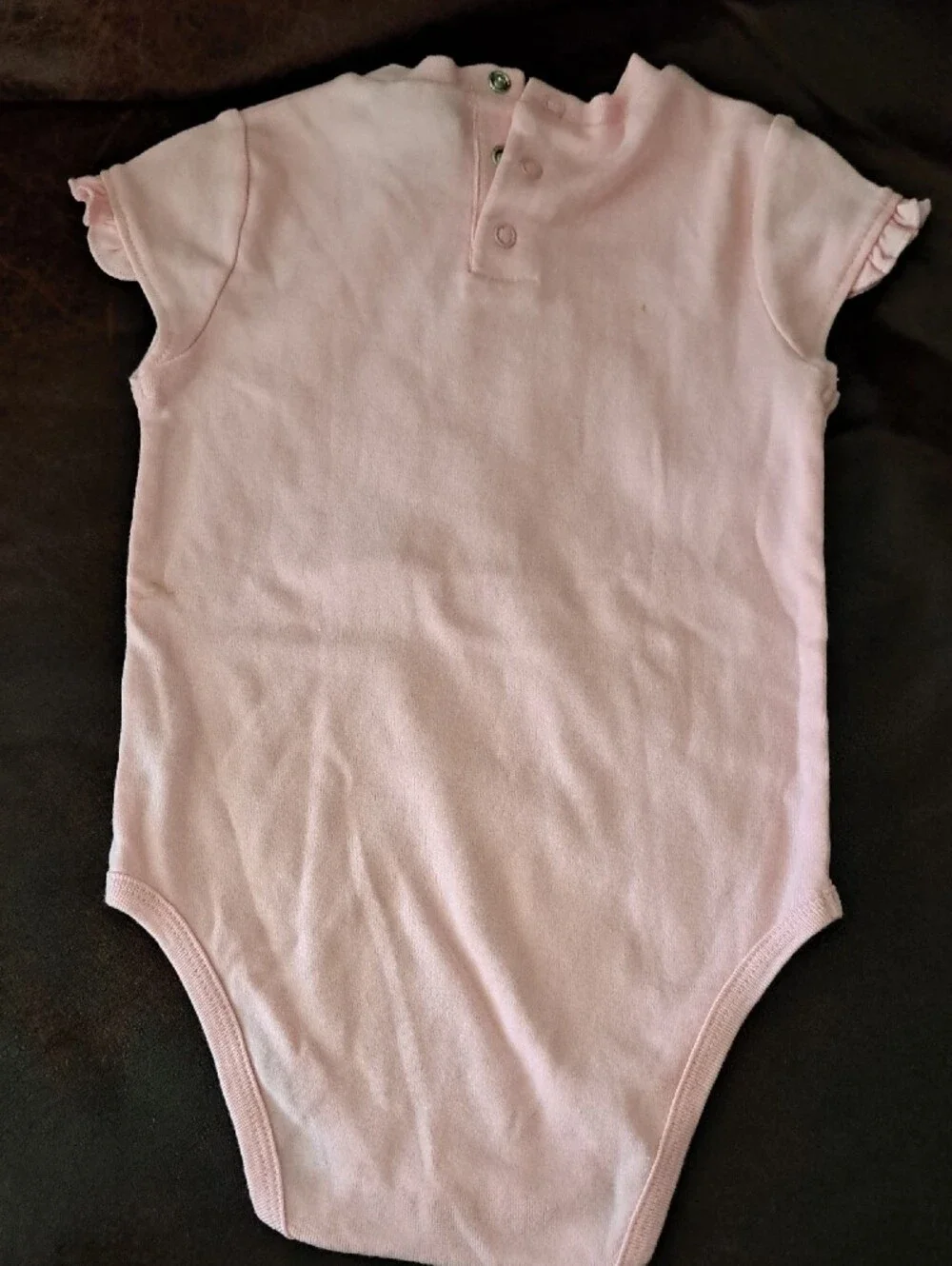 The Children's Place 24M Classic Pink Baby One-Piece Bodysuit with Ruffle Sleeve